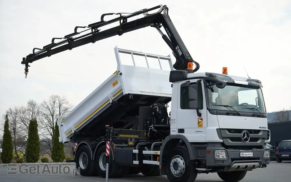 MERCEDES-BENZ ACTROS  2644 / 6X4 / WYWROTKA / 2X HYDROBURTA  / + HDS HIAB 166 ES-5  / PILOT /  ROTATOR / EPS + SPRZĘGŁO / EURO 5 