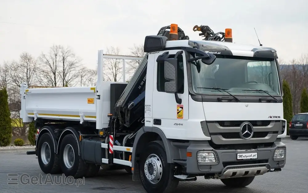 MERCEDES-BENZ ACTROS  2644 / 6X4 / WYWROTKA / 2X HYDROBURTA  / + HDS HIAB 166 ES-5  / PILOT /  ROTATOR / EPS + SPRZĘGŁO / EURO 5 