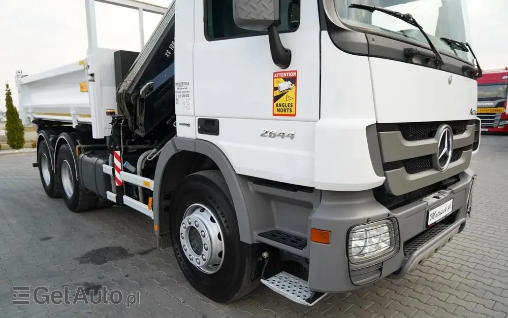MERCEDES-BENZ ACTROS  2644 / 6X4 / WYWROTKA / 2X HYDROBURTA  / + HDS HIAB 166 ES-5  / PILOT /  ROTATOR / EPS + SPRZĘGŁO / EURO 5 