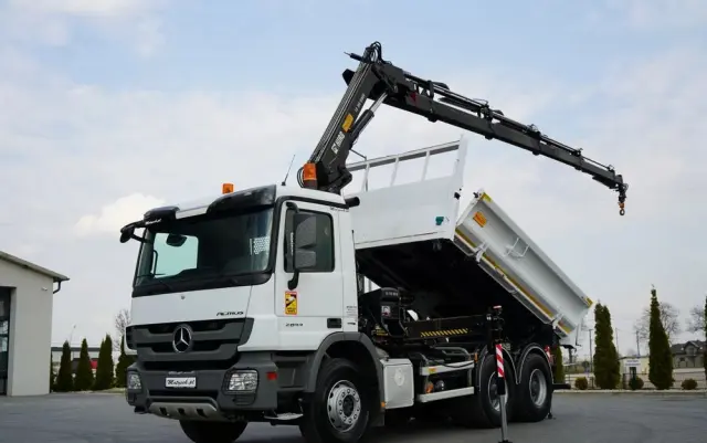MERCEDES-BENZ ACTROS  2644 / 6X4 / WYWROTKA / 2X HYDROBURTA  / + HDS HIAB 166 ES-5  / PILOT /  ROTATOR / EPS + SPRZĘGŁO / EURO 5 
