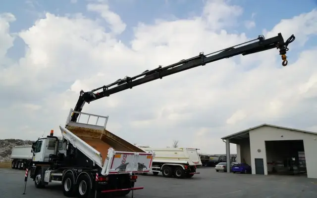 MERCEDES-BENZ ACTROS  2644 / 6X4 / WYWROTKA / 2X HYDROBURTA  / + HDS HIAB 166 ES-5  / PILOT /  ROTATOR / EPS + SPRZĘGŁO / EURO 5 