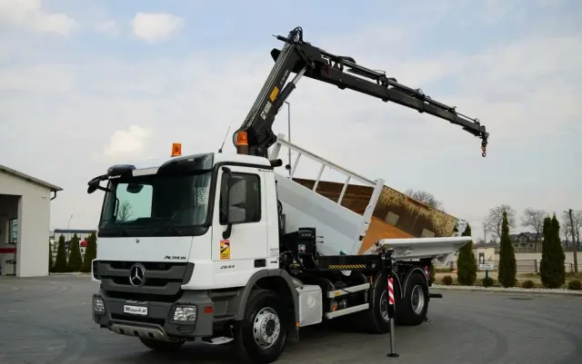 MERCEDES-BENZ ACTROS  2644 / 6X4 / WYWROTKA / 2X HYDROBURTA  / + HDS HIAB 166 ES-5  / PILOT /  ROTATOR / EPS + SPRZĘGŁO / EURO 5 