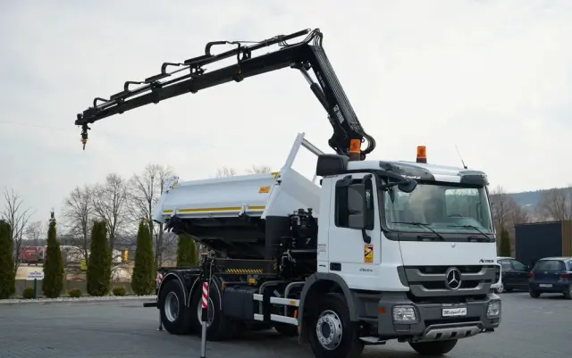 MERCEDES-BENZ ACTROS  2644 / 6X4 / WYWROTKA / 2X HYDROBURTA  / + HDS HIAB 166 ES-5  / PILOT /  ROTATOR / EPS + SPRZĘGŁO / EURO 5 