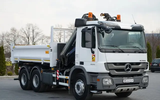 MERCEDES-BENZ ACTROS  2644 / 6X4 / WYWROTKA / 2X HYDROBURTA  / + HDS HIAB 166 ES-5  / PILOT /  ROTATOR / EPS + SPRZĘGŁO / EURO 5 