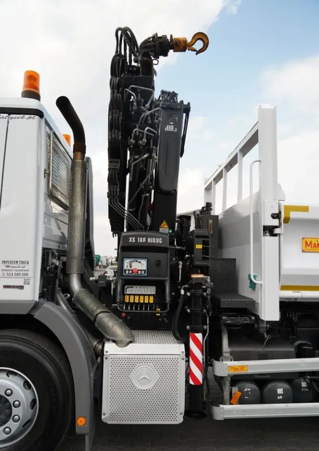 MERCEDES-BENZ ACTROS  2644 / 6X4 / WYWROTKA / 2X HYDROBURTA  / + HDS HIAB 166 ES-5  / PILOT /  ROTATOR / EPS + SPRZĘGŁO / EURO 5 