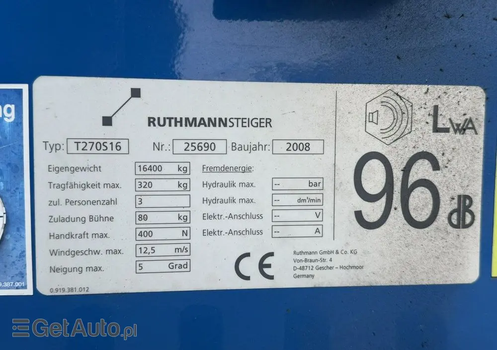 MERCEDES-BENZ AXOR 1829 4x4 Zwyżka RUTHMANN STEIGER T270S16 Podnośnik Koszowy 