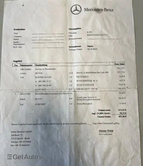 MERCEDES-BENZ Klasa S 