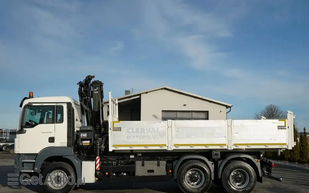 MAN TGS 33.360 / 6x4 / WYWROTKA TYLNOZSYPOWA 5,8 M + HDS HIAB XS 122 / STEROWANIE RADIOWE / HDS ZA KABINĄ / EURO 5 / MANUAL 