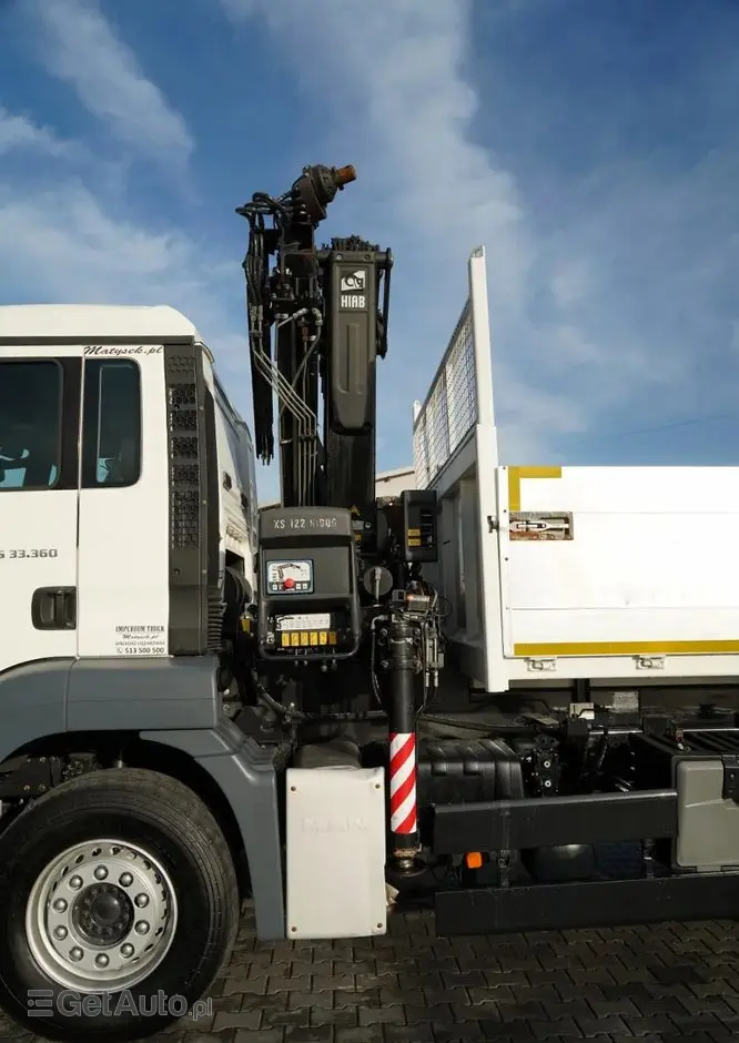 MAN TGS 33.360 / 6x4 / WYWROTKA TYLNOZSYPOWA 5,8 M + HDS HIAB XS 122 / STEROWANIE RADIOWE / HDS ZA KABINĄ / EURO 5 / MANUAL 
