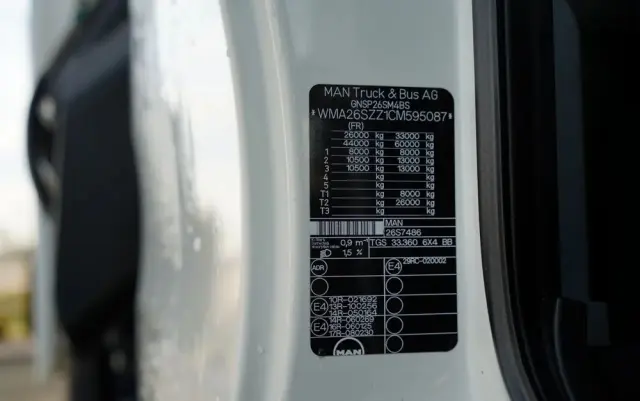 MAN TGS 33.360 / 6x4 / WYWROTKA TYLNOZSYPOWA 5,8 M + HDS HIAB XS 122 / STEROWANIE RADIOWE / HDS ZA KABINĄ / EURO 5 / MANUAL 