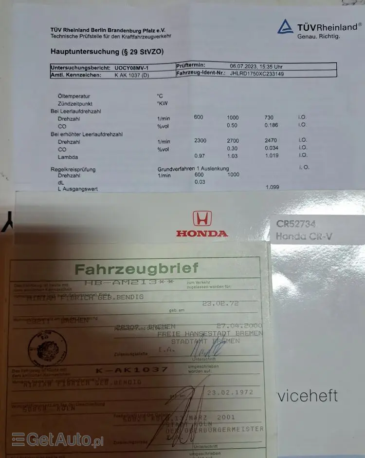 HONDA CR-V 2.0 L 4WD