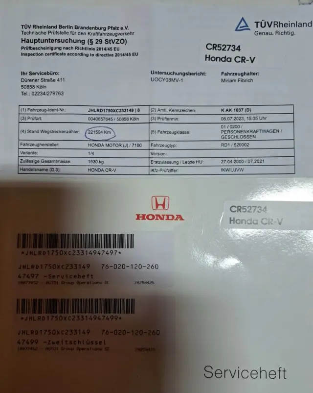 HONDA CR-V 2.0 L 4WD