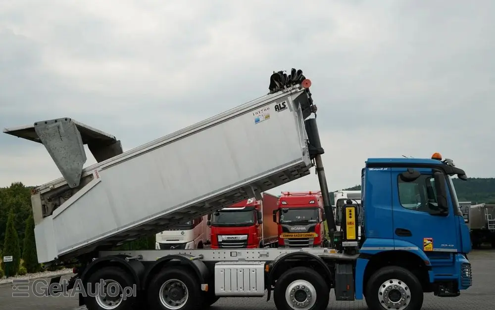 MERCEDES-BENZ AROCS 3243 / 8x4 / WYWROTKA 20m3 / TYLNOZSYP / EURO 6 / OPONY 100 % / ŁADOWNOŚĆ: 19,500 KG / HYDROKLAPA 