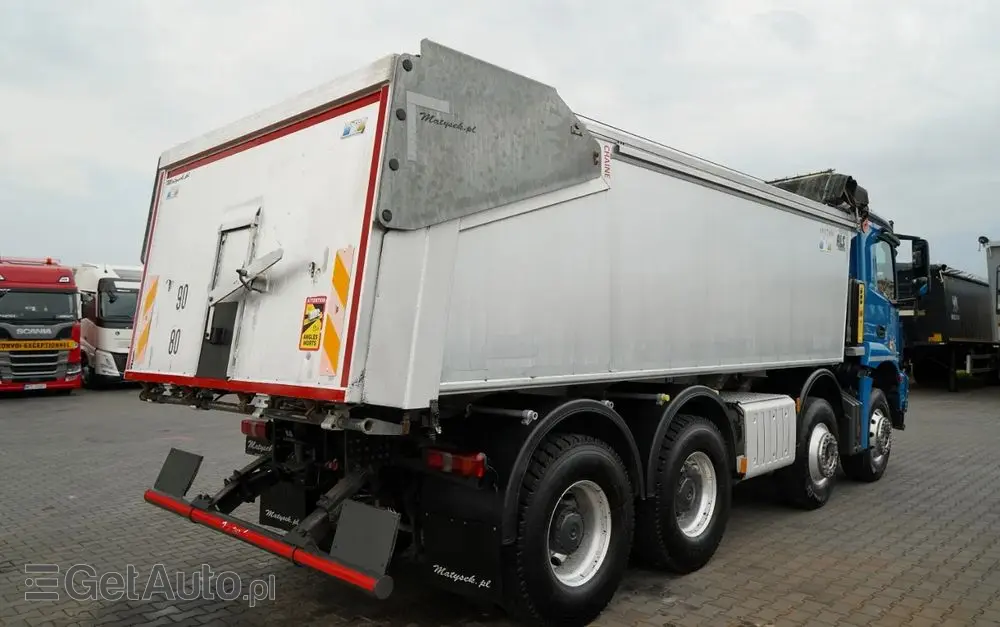 MERCEDES-BENZ AROCS 3243 / 8x4 / WYWROTKA 20m3 / TYLNOZSYP / EURO 6 / OPONY 100 % / ŁADOWNOŚĆ: 19,500 KG / HYDROKLAPA 