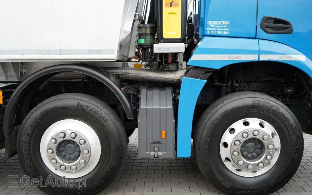 MERCEDES-BENZ AROCS 3243 / 8x4 / WYWROTKA 20m3 / TYLNOZSYP / EURO 6 / OPONY 100 % / ŁADOWNOŚĆ: 19,500 KG / HYDROKLAPA 