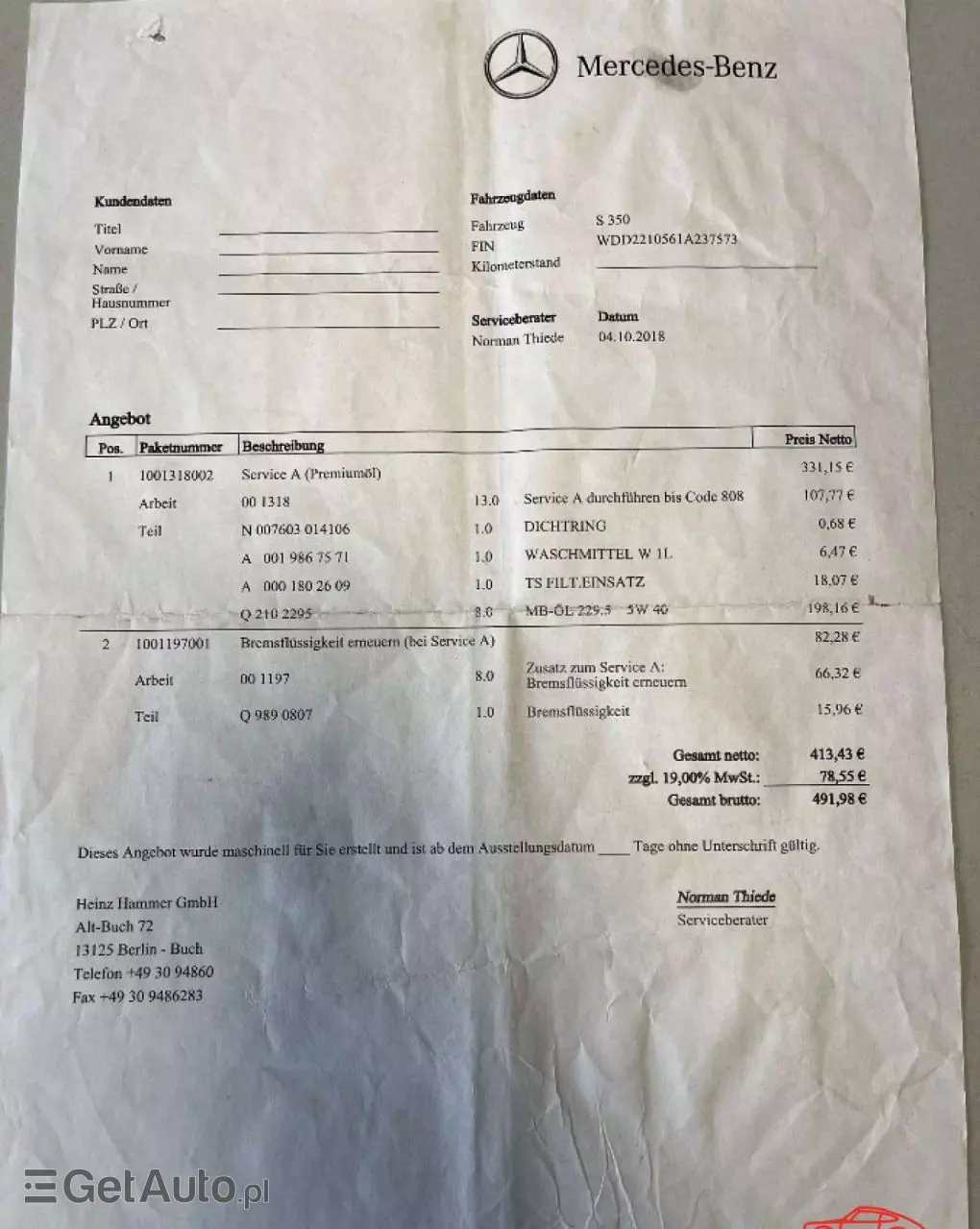 MERCEDES-BENZ Klasa S 