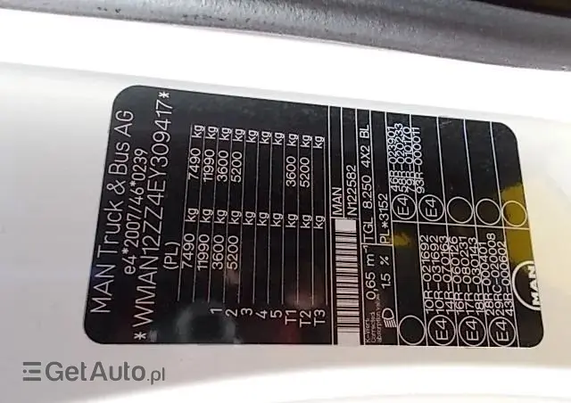 MAN TGL 8.250 EURO 6 