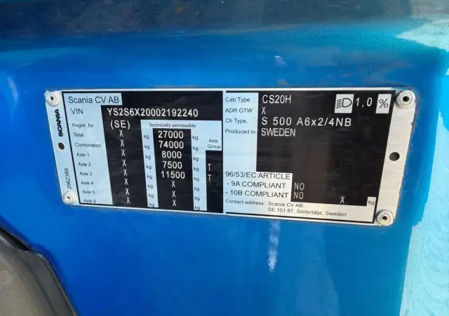 SCANIA Pusher 500s 6x2/4 full opcja 74T DMC JAK NOWY 2022/23 