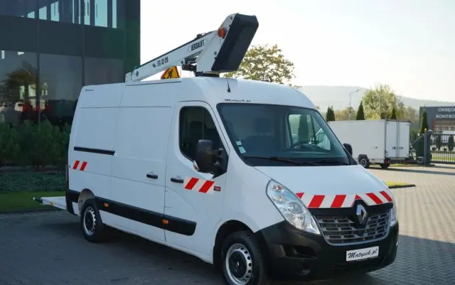 RENAULT MASTER / PODNOŚNIK KOSZOWY - 10.5 m / BLASZAK + WZWYŻKA / 