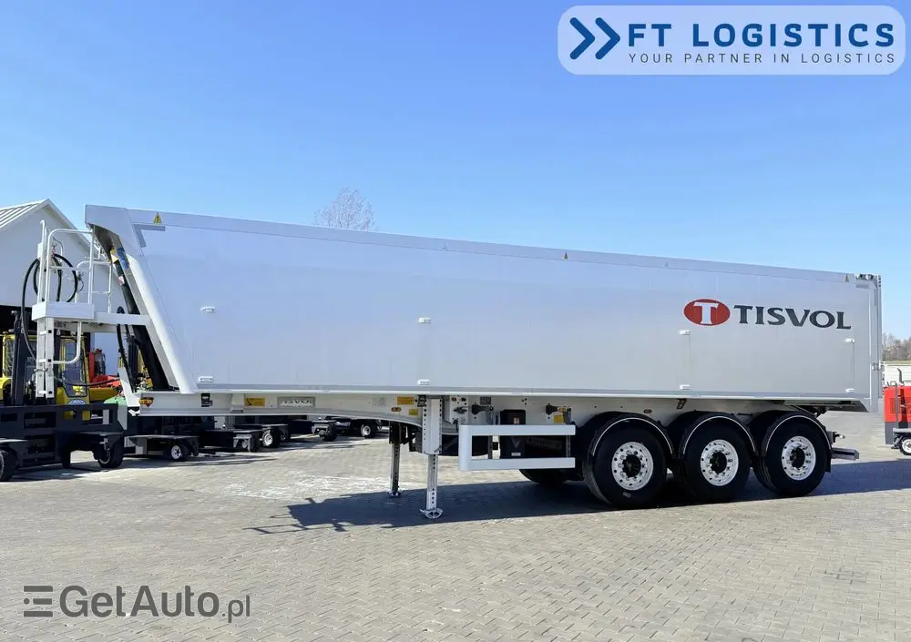 TISVOL TISVOL 2SNA | SAF | KLAPA + SZYBER DO ZSYPU | 43m3 | CAŁA ALUMINIOWA | MASA WŁASNA 5240 KG | PODNOSZONA PIERWSZA OŚ | ALUFELGI 