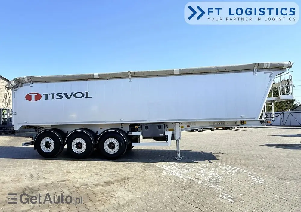 TISVOL TISVOL 2SNA | SAF | KLAPA + SZYBER DO ZSYPU | 43m3 | CAŁA ALUMINIOWA | MASA WŁASNA 5240 KG | PODNOSZONA PIERWSZA OŚ | ALUFELGI 
