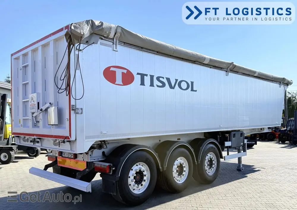 TISVOL TISVOL 2SNA | SAF | KLAPA + SZYBER DO ZSYPU | 43m3 | CAŁA ALUMINIOWA | MASA WŁASNA 5240 KG | PODNOSZONA PIERWSZA OŚ | ALUFELGI 