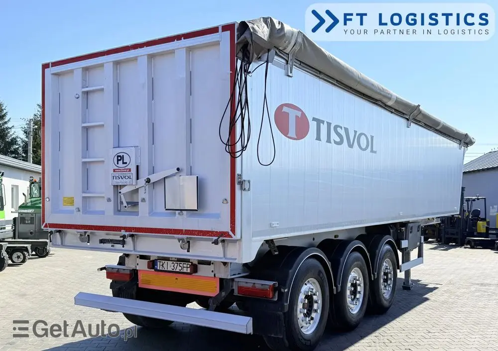 TISVOL TISVOL 2SNA | SAF | KLAPA + SZYBER DO ZSYPU | 43m3 | CAŁA ALUMINIOWA | MASA WŁASNA 5240 KG | PODNOSZONA PIERWSZA OŚ | ALUFELGI 