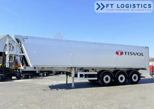 TISVOL TISVOL 2SNA | SAF | KLAPA + SZYBER DO ZSYPU | 43m3 | CAŁA ALUMINIOWA | MASA WŁASNA 5240 KG | PODNOSZONA PIERWSZA OŚ | ALUFELGI 