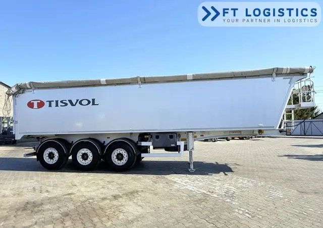 TISVOL TISVOL 2SNA | SAF | KLAPA + SZYBER DO ZSYPU | 43m3 | CAŁA ALUMINIOWA | MASA WŁASNA 5240 KG | PODNOSZONA PIERWSZA OŚ | ALUFELGI 
