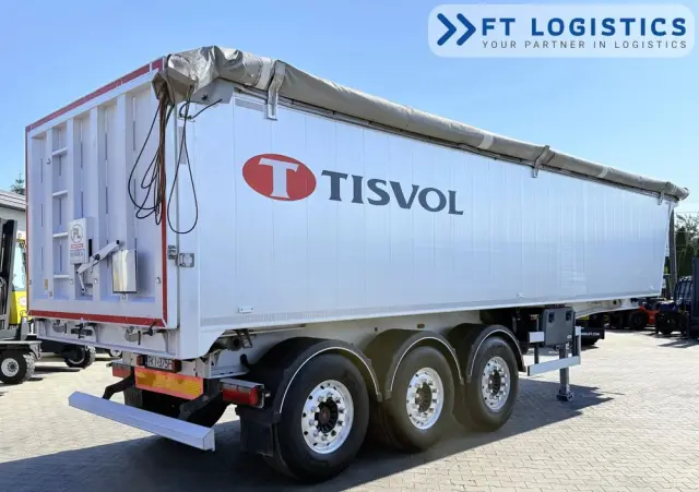 TISVOL TISVOL 2SNA | SAF | KLAPA + SZYBER DO ZSYPU | 43m3 | CAŁA ALUMINIOWA | MASA WŁASNA 5240 KG | PODNOSZONA PIERWSZA OŚ | ALUFELGI 
