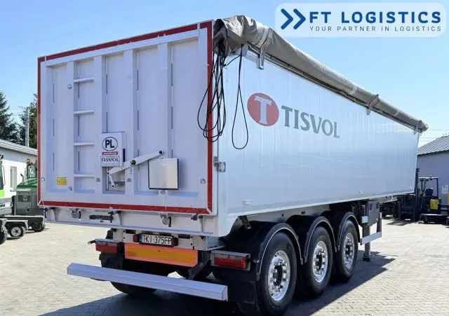 TISVOL TISVOL 2SNA | SAF | KLAPA + SZYBER DO ZSYPU | 43m3 | CAŁA ALUMINIOWA | MASA WŁASNA 5240 KG | PODNOSZONA PIERWSZA OŚ | ALUFELGI 