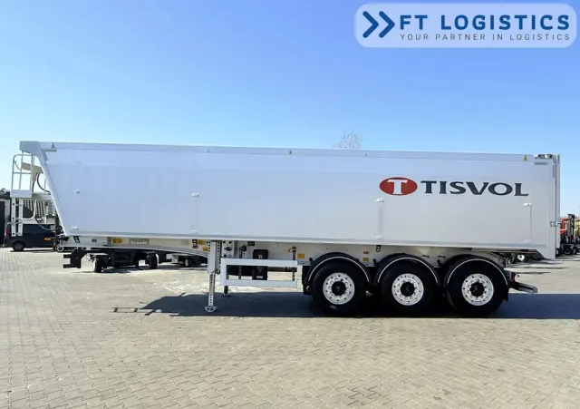 TISVOL TISVOL 2SNA | SAF | KLAPA + SZYBER DO ZSYPU | 43m3 | CAŁA ALUMINIOWA | MASA WŁASNA 5240 KG | PODNOSZONA PIERWSZA OŚ | ALUFELGI 