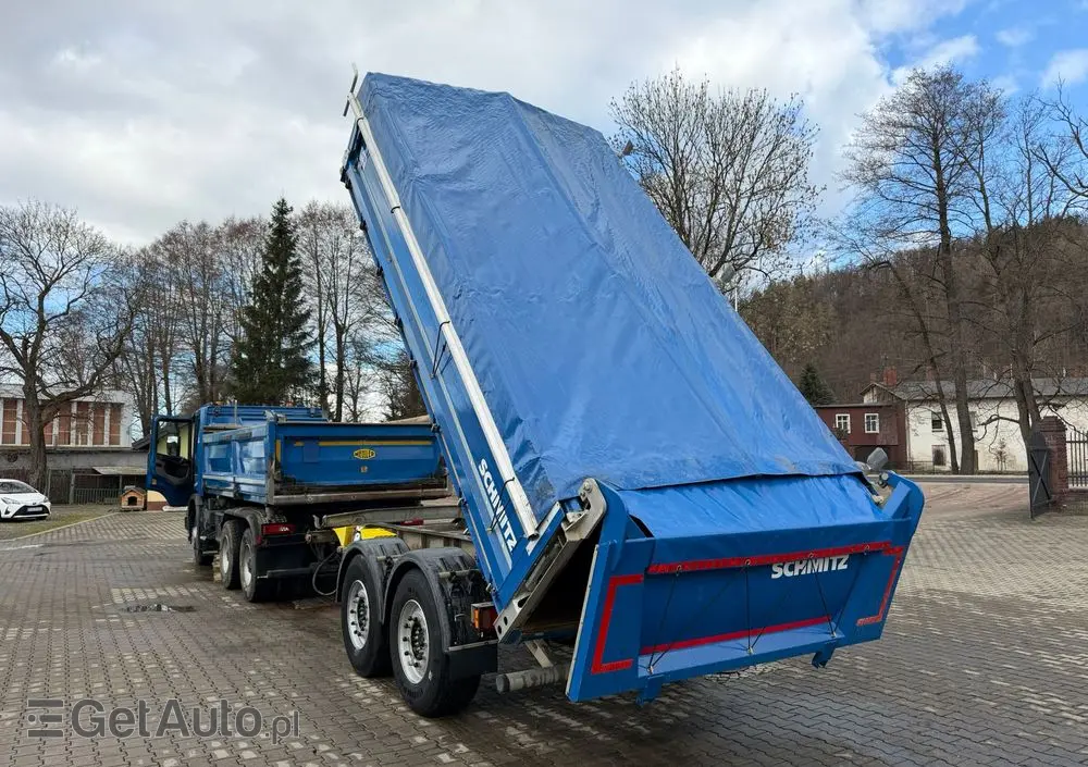 SCHMITZ CARGOBULL ZKI 18 przyczepa wywrotka tandem, BORDMATIC, plandeka, TOP! 