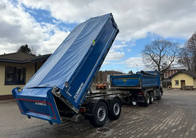 SCHMITZ CARGOBULL ZKI 18 przyczepa wywrotka tandem, BORDMATIC, plandeka, TOP! 