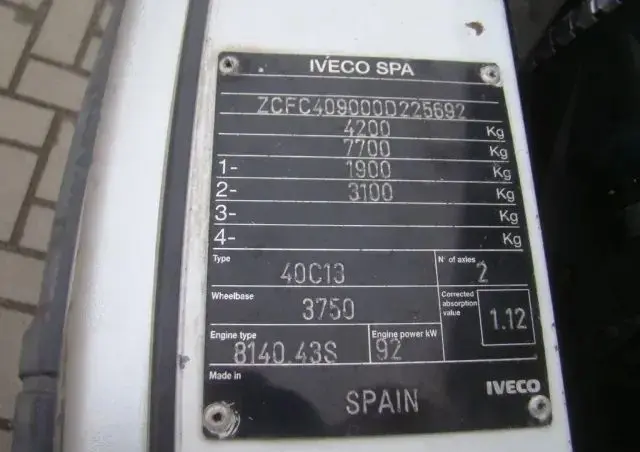 IVECO DAILY 40 C 12 WYWROTKA 3.5T 4.20M KLIMA 