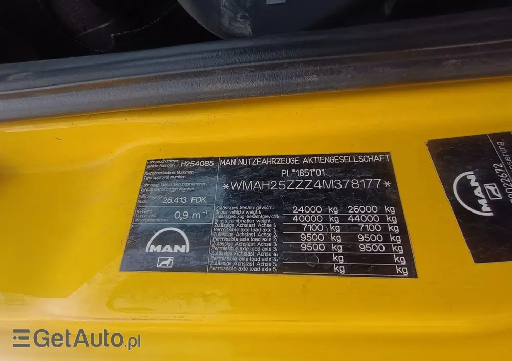 MAN TGA 26.410 / 6x4 / 3 STRONNA WYWROTKA / MEILLER KIPER / MANUAL / 