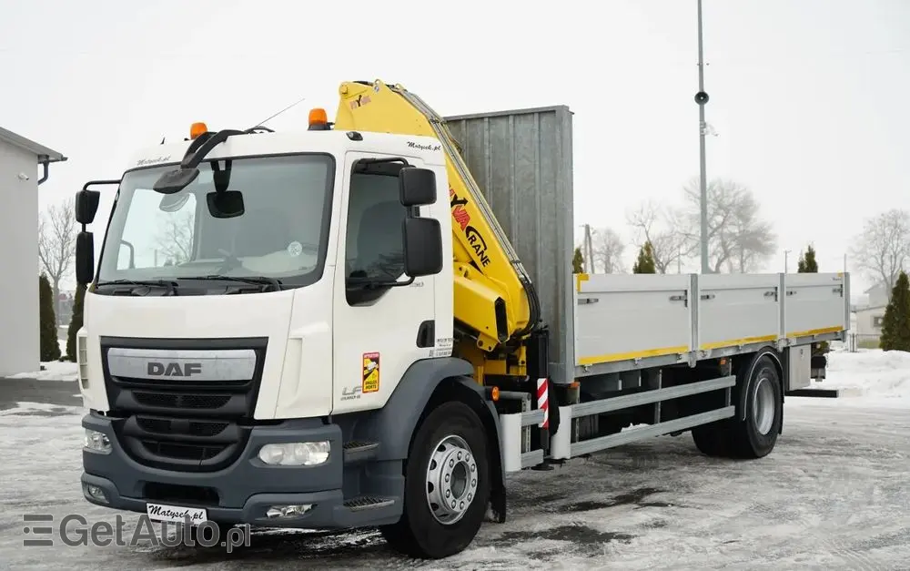 DAF LF 250 / 4X2 / SKRZYNIOWY - 7.30 + HDS HYVA HB 150XE3 / STEROWANIE RADIOWE / ROTATOR / MAX UDŹWIG: 5200 KG / EURO 6 