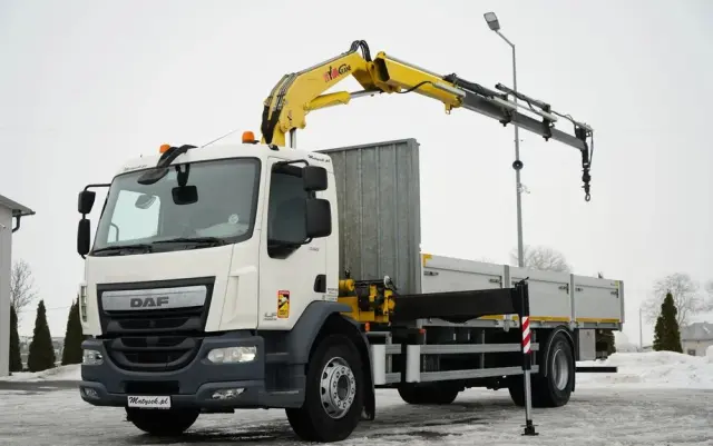 DAF LF 250 / 4X2 / SKRZYNIOWY - 7.30 + HDS HYVA HB 150XE3 / STEROWANIE RADIOWE / ROTATOR / MAX UDŹWIG: 5200 KG / EURO 6 