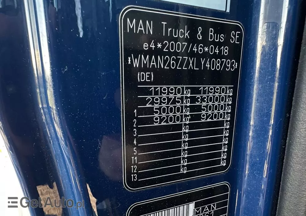 MAN TGM 12.250/E6/zestaw z przyczepą,poduszki P+T/kabina sypialna,automat,klima,webasto, 