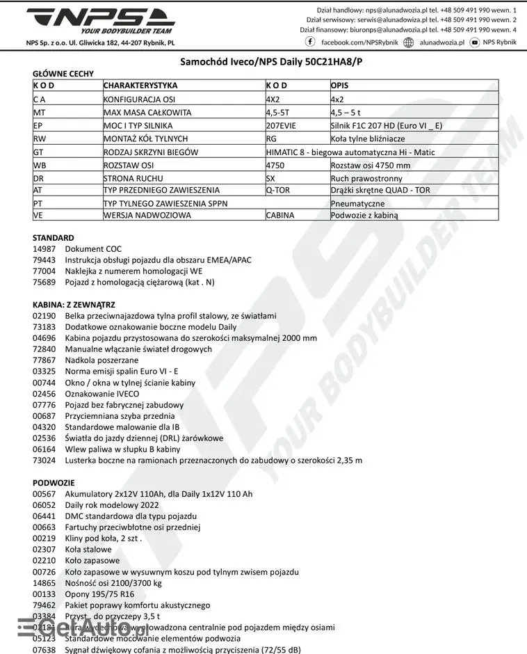IVECO 50C21 NPS - autolaweta 