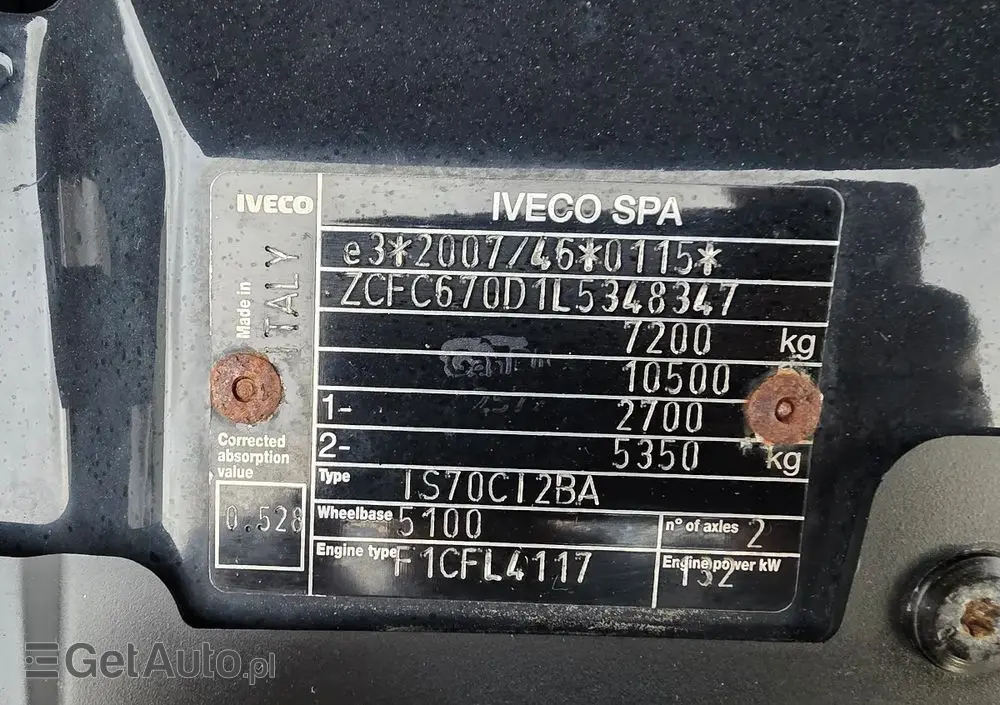 IVECO DAILY 72C18 16 PALET WINDA HI MATIC  FIRANKA 