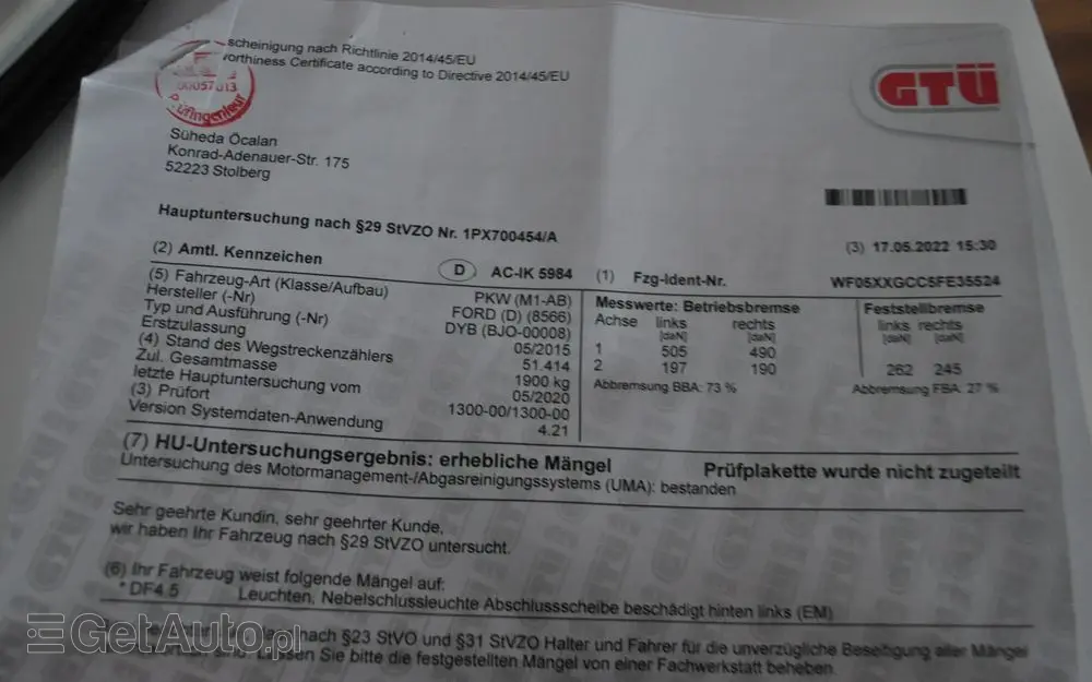 FORD Focus 1.5 EcoBoost Start-Stopp-System Business Edition