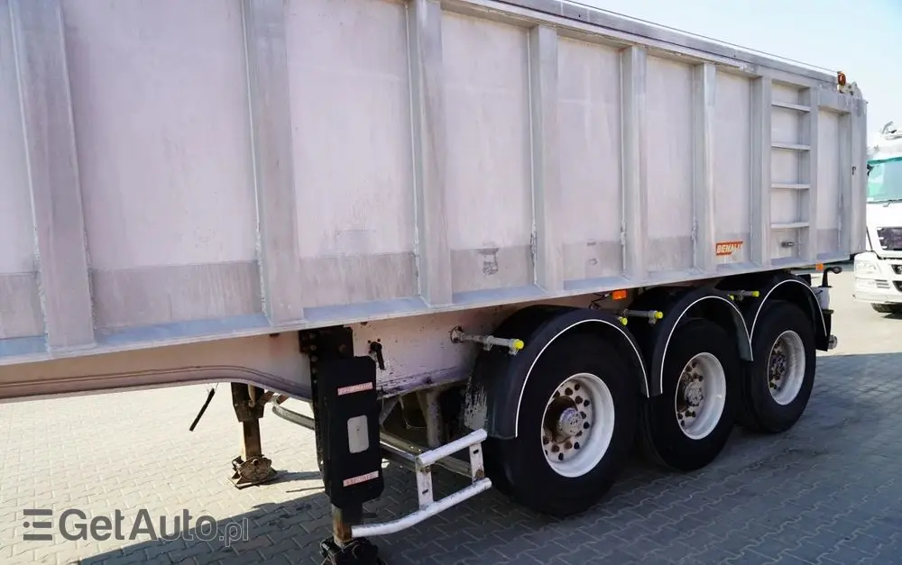 BENALU WYWROTKA / 24 m3 / ALUMINIOWA / OŚ PODNOSZONA / WAGA: 5 300 KG / ELEKTRYCZNA PLANDEKA / ALUFELGI  W 