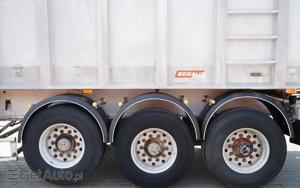 BENALU WYWROTKA / 24 m3 / ALUMINIOWA / OŚ PODNOSZONA / WAGA: 5 300 KG / ELEKTRYCZNA PLANDEKA / ALUFELGI  W 