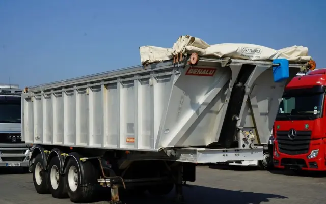 BENALU WYWROTKA / 24 m3 / ALUMINIOWA / OŚ PODNOSZONA / WAGA: 5 300 KG / ELEKTRYCZNA PLANDEKA / ALUFELGI  W 