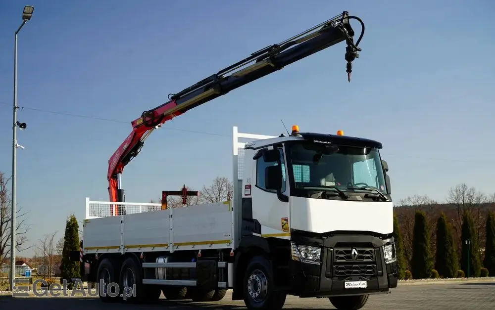 RENAULT C 430 / 6x4 / SKRZYNIOWY 7,2 M + HDS FASSI F215A / WYSÓW 10 M / STEROWANIE RADIOWE / WIDŁY / ROTATOR 