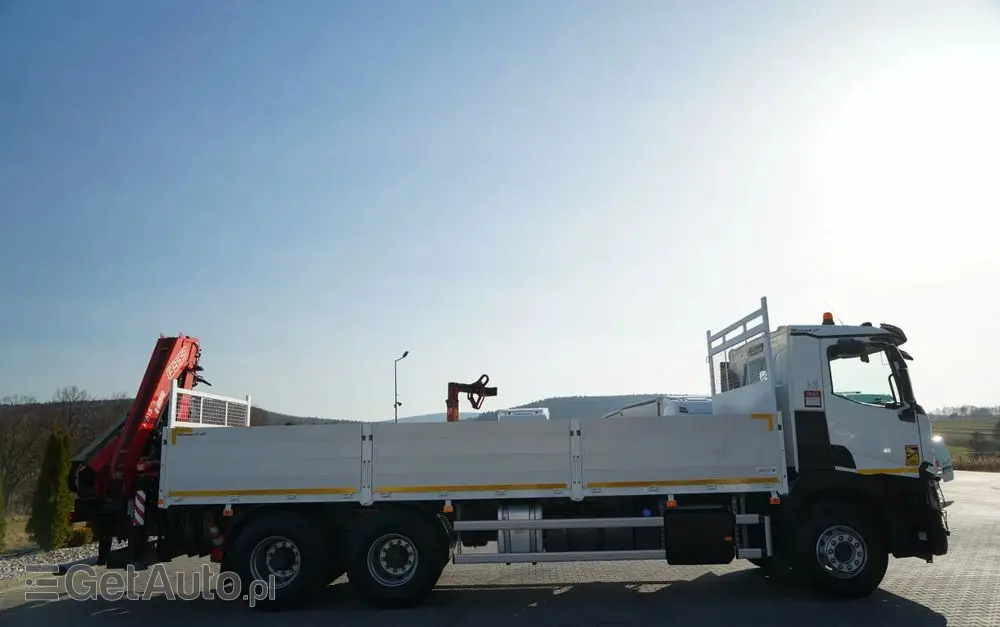 RENAULT C 430 / 6x4 / SKRZYNIOWY 7,2 M + HDS FASSI F215A / WYSÓW 10 M / STEROWANIE RADIOWE / WIDŁY / ROTATOR 