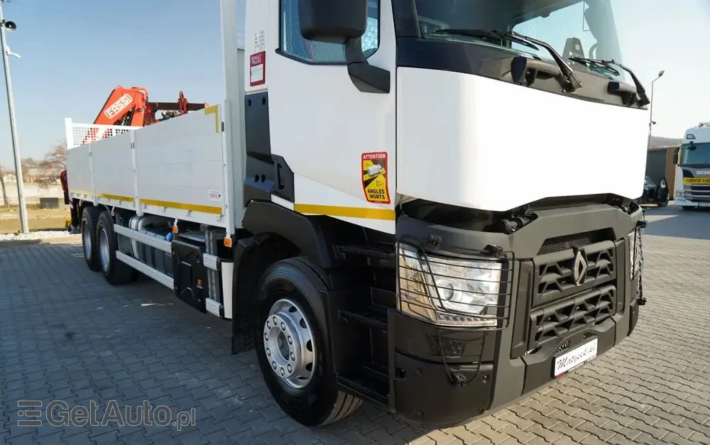 RENAULT C 430 / 6x4 / SKRZYNIOWY 7,2 M + HDS FASSI F215A / WYSÓW 10 M / STEROWANIE RADIOWE / WIDŁY / ROTATOR 