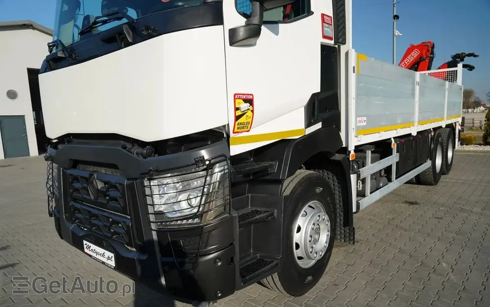 RENAULT C 430 / 6x4 / SKRZYNIOWY 7,2 M + HDS FASSI F215A / WYSÓW 10 M / STEROWANIE RADIOWE / WIDŁY / ROTATOR 