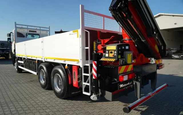 RENAULT C 430 / 6x4 / SKRZYNIOWY 7,2 M + HDS FASSI F215A / WYSÓW 10 M / STEROWANIE RADIOWE / WIDŁY / ROTATOR 